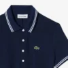 Vestido skater com gola de polo elástica para mulher