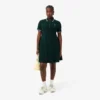 Vestido skater com gola de polo elástica para mulher