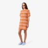 Vestido T-shirt em malha de malha com riscas