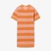 Vestido T-shirt em malha de malha com riscas